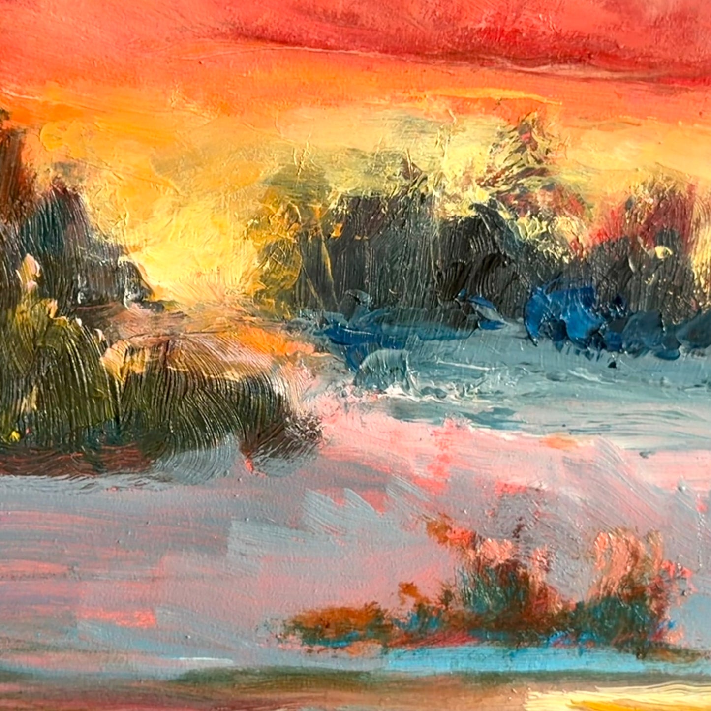 Winter Landscape Oil Painting: Winter’s Grip