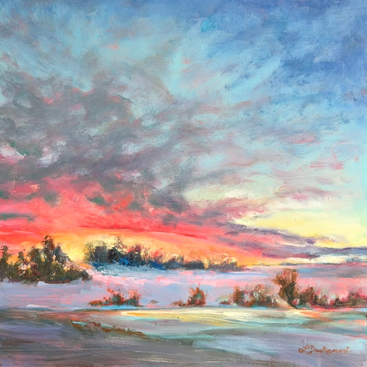 Winter Landscape Oil Painting: Winter’s Grip